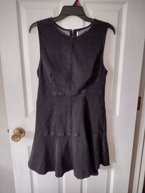 Free People Black Sleeveless Flared Mini Dress